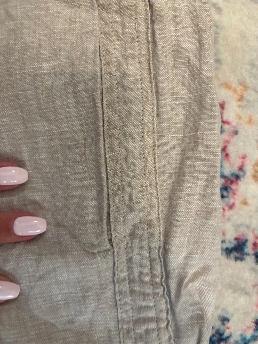 Quince Women's Light Beige Drawstring Linen-Blend Joggers